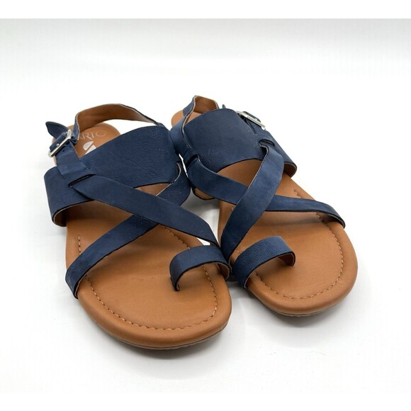 Franco Sarto Womens Blue Gia Buckle Strappy Casual Sandals Size US 9.5 M - Picture 2 of 5